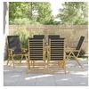 Image de Lot de 6 Chaises Inclinables de Jardin Pliantes avec Coussins, Sièges avec Accoudoirs, Fauteuils avec Dossier de 3208930