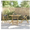 Image de Ensemble de bistro pliante 5 pcs et coussins gris foncé bambou, ensemble de bistro de jardin, ensemble de balcon, 3208936