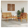 Image de Salon de jardin bois massif marron 3 pieces 2 personnes