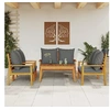 Image de 5-delige Loungeset met kussens massief acaciahout3211802