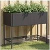 Image de Plantenbakken met schap 2 st 90x40x75 poly rattan zwart3210507