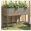 Image de Jardinières avec étagère 2 pcs gris 90x40x75 cm résine tressée