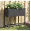 Image de Plantenbakken met schap 2 st 70x28x70 poly rattan zwart3210510