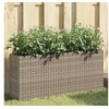 Image de Plantenbakken met 2 potten 2 st 90x20x40 cm poly rattan grijs3210515
