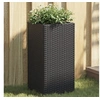 Image de Jardinières 2 pcs noir 30x30x60 cm résine tressée