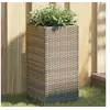 Image de Jardinières 2 pcs gris 30x30x60 cm résine tressée