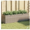 Image de Jardinières avec 3 pots 2 pcs gris 105x30x32 cm résine tressée