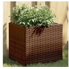 Image de Jardinières 2 pcs marron 36x30x32 cm résine tressée
