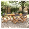 Image de Tuinstoelen 6 st inklapbaar stof donkergrijs3208914