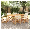 Image de Chaises de jardin pliables lot de 6 blanc crème tissu