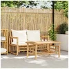 Image de Salon de jardin bambou beige 2 pieces 90.0 x 50 x 45