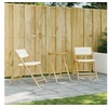 Image de Ensemble de bistro pliante 3 pcs et coussins blanc crème bambou, ensemble de bistro de jardin, ensemble de balcon, 365872