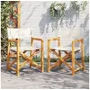 Image de Chaises de réalisateur pliables lot de 2 blanc crème tissu