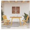 Image de Ensemble de Balcon 3 pcs, Table et Chaises Pliables de Salle à Manger, Meubles de Patio Extérieur, Moderne, Bois 366373