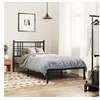 Image de Cadre de Lit Métal avec Tête de Lit, Lit Simple avec Lattes et Pieds, Lit Adulte de Chambre à Coucher Intérieur, 376316
