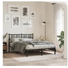 Image de Cadre de Lit Métal avec Tête de Lit, Lit Double avec Lattes et Pieds, Lit Adulte de Chambre à Coucher Intérieur, 376321