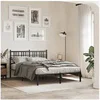 Image de Bedframe met hoofdbord metaal zwart 135x190 cm376323