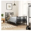 Image de Cadre de Lit Métal avec Tête de Lit/Pied de Lit, Sommier à Lattes, Lit Adulte, Lit Simple de Chambre à Coucher 376332