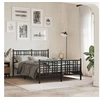 Image de Cadre de Lit Métal avec Tête de Lit/Pied de Lit, Sommier à Lattes, Lit Double, Lit Simple de Chambre à Coucher 376341
