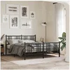 Image de Bedframe met hoofd- en voeteneinde metaal zwart 150x200 cm376344