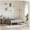 Image de Cadre de Lit Métal avec Tête de Lit, Lit Double avec Lattes et Pieds, Lit Adulte de Chambre à Coucher Intérieur, 376373