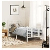 Image de Cadre de Lit Métal avec Tête de Lit/Pied de Lit, Sommier à Lattes, Lit Adulte, Lit Simple de Chambre à Coucher 376382
