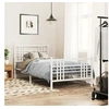 Image de Cadre de Lit Métal avec Tête de Lit/Pied de Lit, Sommier à Lattes, Lit Adulte, Lit Simple de Chambre à Coucher 376384