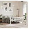Image de Cadre de Lit Métal avec Tête de Lit/Pied de Lit, Sommier à Lattes, Lit Adulte, Lit Double de Chambre à Coucher 376391