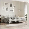 Image de Bedframe met hoofd- en voeteneinde metaal wit 193x203 cm376397