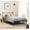 Image de Bedframe met hoofdbord metaal zwart 100x190 cm376496