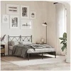 Image de Metal Bed Frame with Headboard Black 120x200 cm, double bed, bedroom furniture, guest bed, bed, metal bed frame, bed 376500
