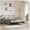 Image de Metal Bed Frame with Headboard Black 140x190 cm, double bed, bedroom furniture, guest bed, bed, metal bed frame, bed 376502