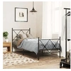 Image de Cadre de Lit Métal avec Tête de Lit/Pied de Lit, Sommier à Lattes, Lit Adulte, Lit Simple de Chambre à Coucher 376510
