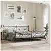 Image de Bedframe met hoofd- en voeteneinde metaal zwart 193x203 cm376526