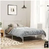 Image de Bedframe met hoofdbord metaal wit 100x200 cm376546