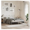 Image de Cadre de lit métal sans matelas et tête de lit blanc 135x190 cm 376550