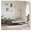 Image de Cadre de lit métal sans matelas et tête de lit blanc 140x200 cm 376552