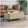 Image de Table basse avec roulettes chêne sonoma bois d ingénierie