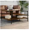 Image de Table Basse, Table d'Appoint avec Pieds, Bout de Canapé avec Rangement, Meuble de Salon, Moderne, Chêne Fumé Bois 842313