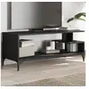 Image de Meuble TV noir bois d'ingénierie et acier enduit de poudre 842411