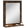 Image de Miroir de salle de bain et étagère chêne fumé bois d'ingénierie