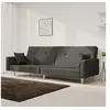 Image de Canapé-lit à 2 places avec deux oreillers Gris foncé Tissu