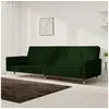 Image de Canapé-lit à 2 places avec deux oreillers Vert foncé Velours