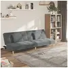 Image de Canapé-lit à 2 places avec deux oreillers Gris foncé Tissu