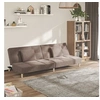 Image de Canapé-lit à 2 places avec deux oreillers taupe tissu