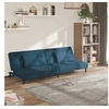 Image de Canapé-lit à 2 places avec deux oreillers bleu velours