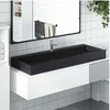 Image de Wastafel 120x46x11 cm gegoten mineraal/marmer matzwart155983