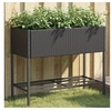 Image de Plantenbak met schap poly rattan zwart366384