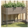 Image de Jardinière avec étagère gris résine tressée