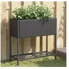 Image de Plantenbak met schap poly rattan zwart366387